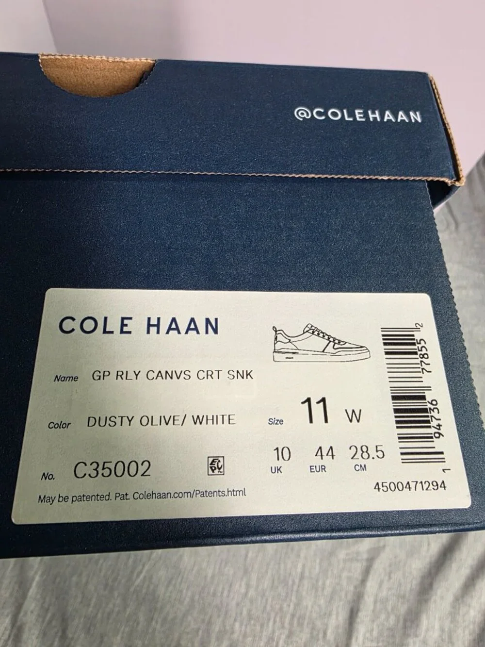 Cole Haan GrandPro Rally Canvas Court Sneakers Dusty Olive Mens 11 Worn Once